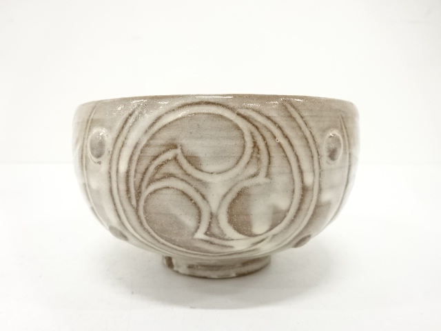  紀州焼　葵窯造　太鼓形　茶碗